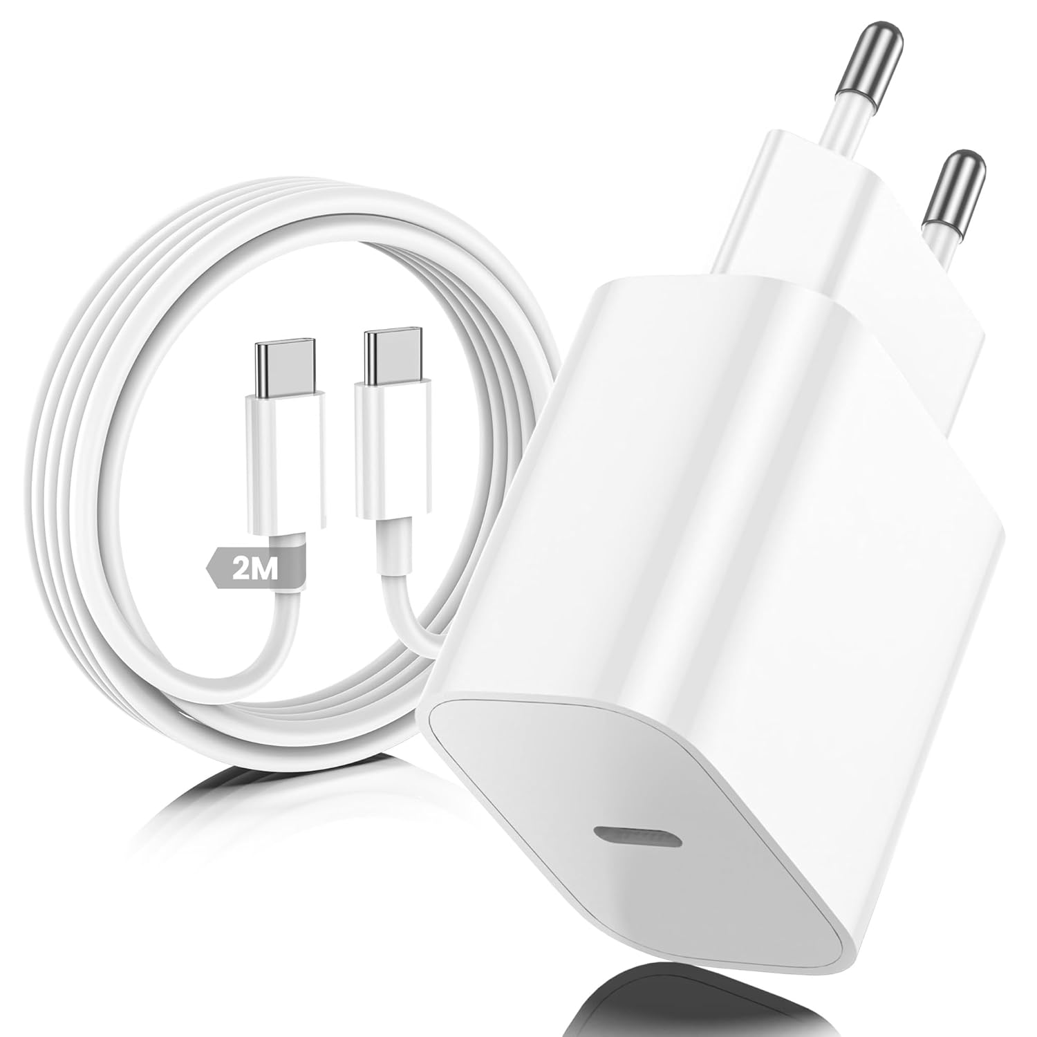 Thumbnail 4 de Caricatore USB C con cavo USB-C a C da 2 m (2 pezzi) PD 20W – compatibilità ampia per iPhone, iPad e Galaxy