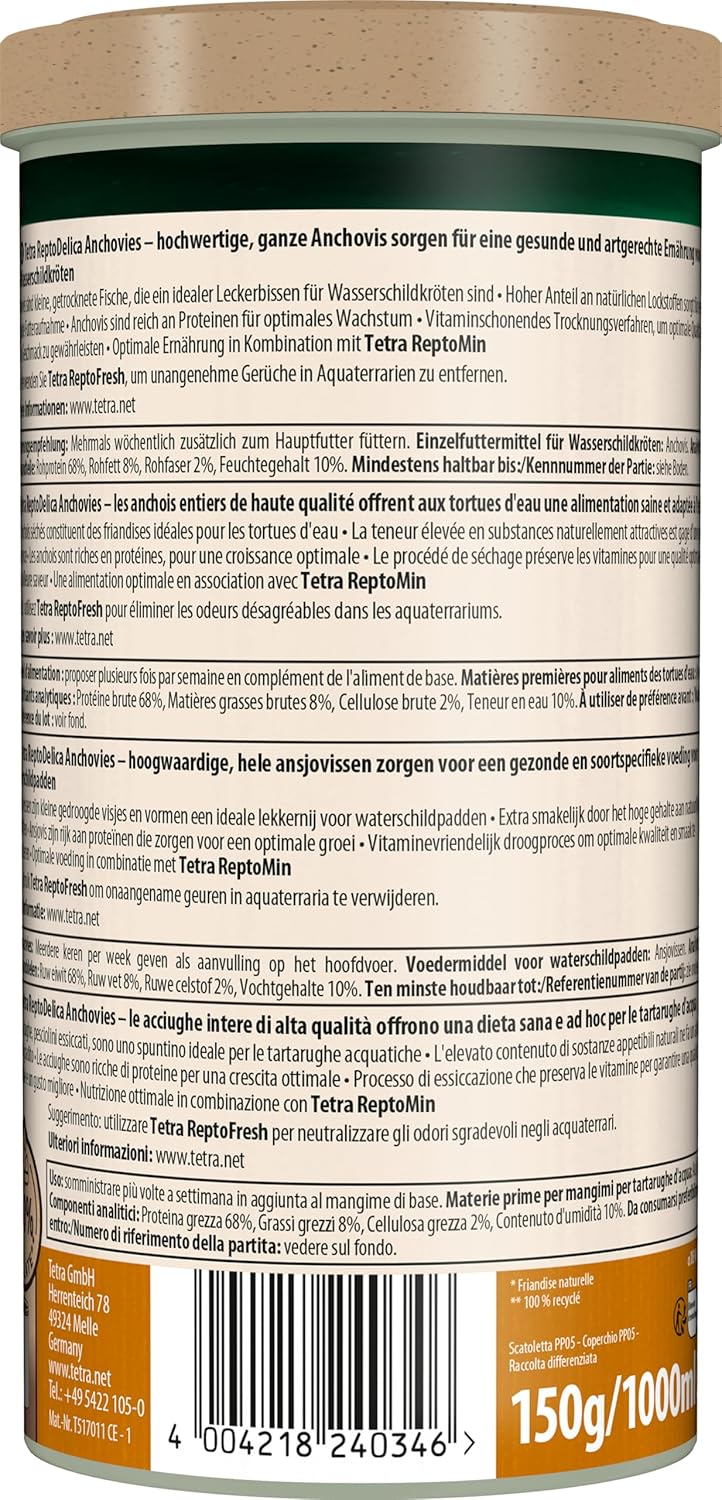 Detalle de Tetra Anchois Anchovies, 1 L – Complément alimentaire pour tortues d'eau