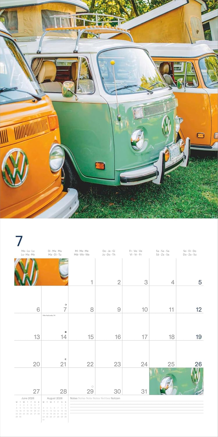 Detalle de Volkswagen Bulli Kalender 2026 – 30 × 30 cm, der Klassiker für Bulli-Fans
