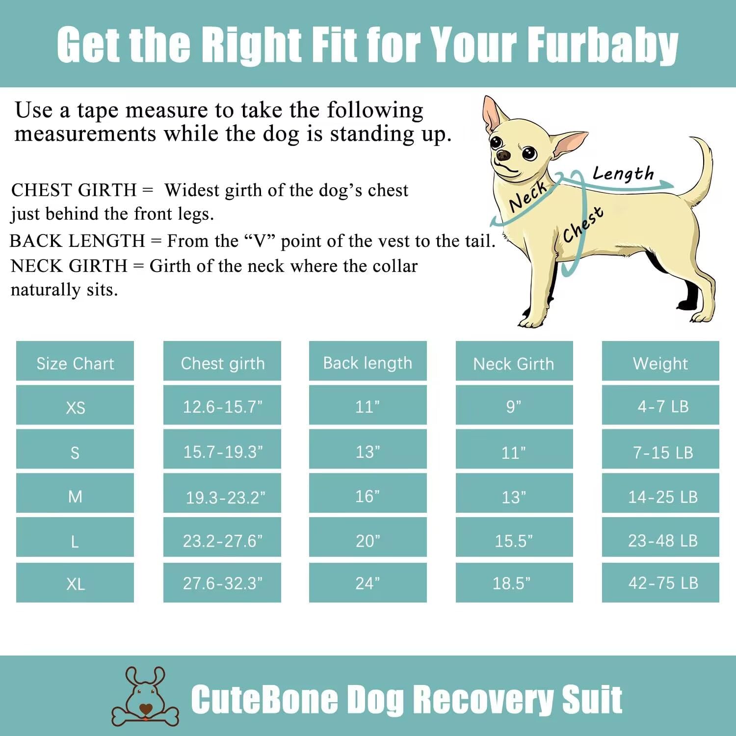 Detalle 2 de CuteBone Dog Recovery Suit SSF05L