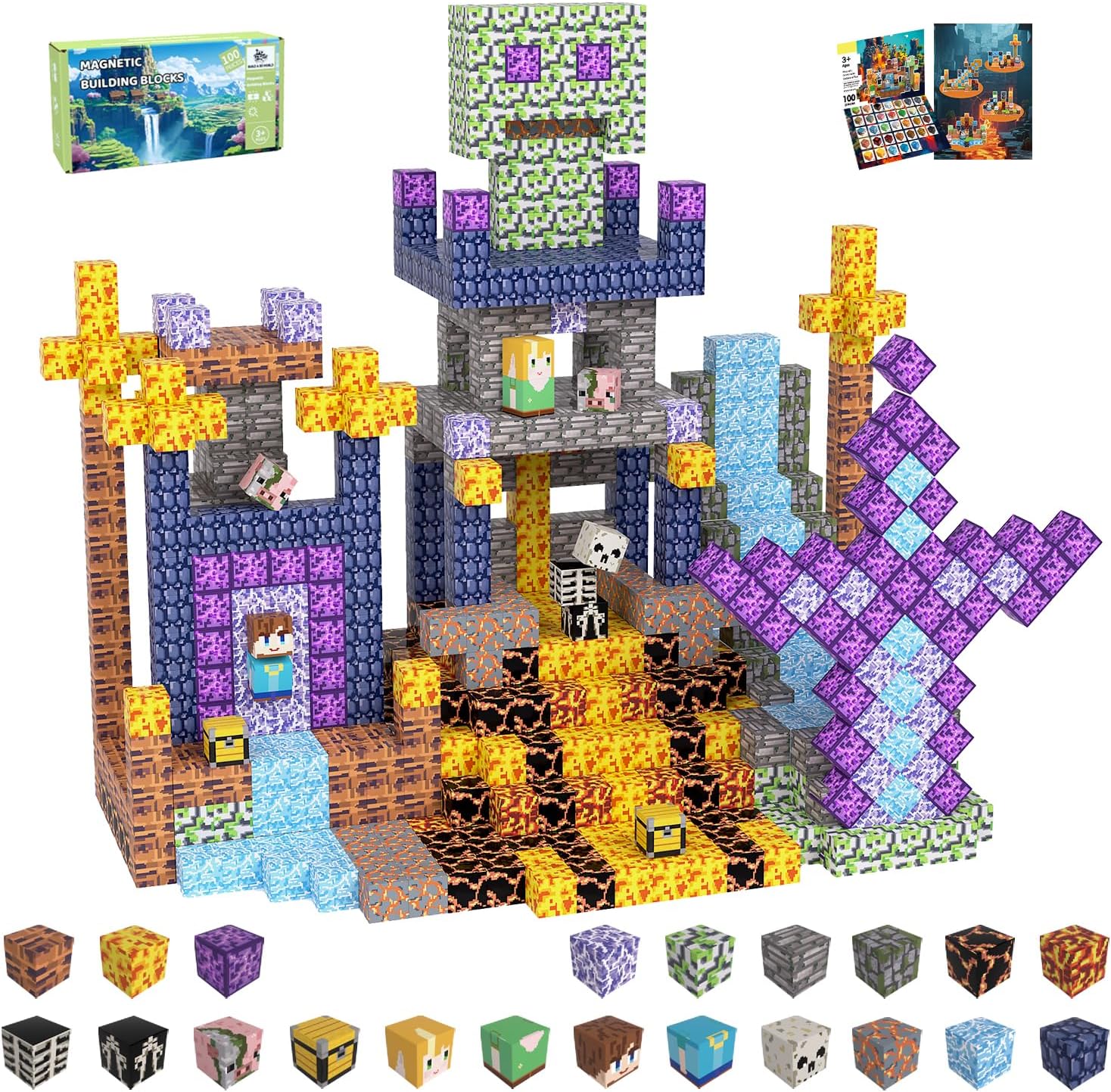 Detalle de SSAWER Magnetic Blocks 100PCS STEM set