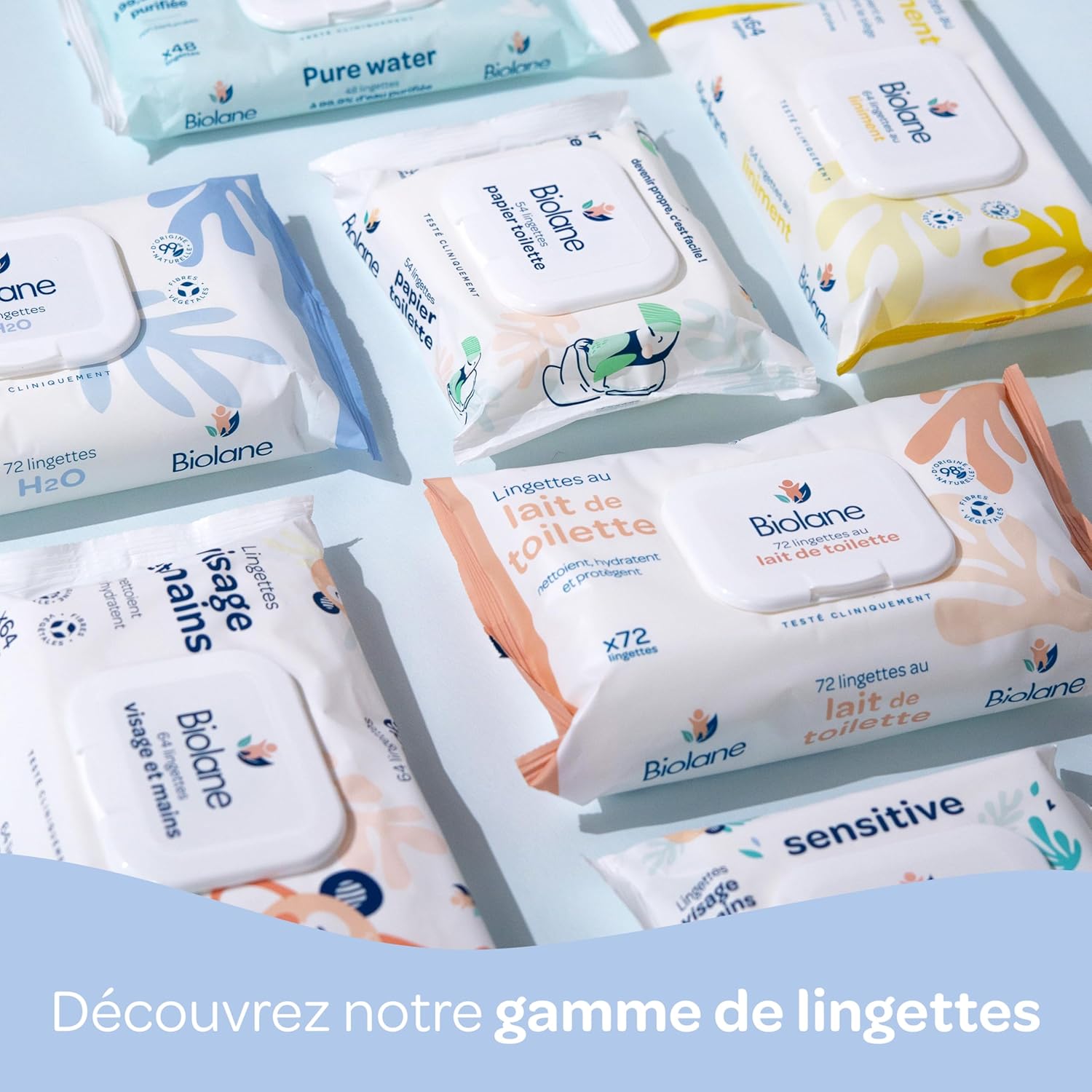 Thumbnail 5 de Biolane Lingettes bébé à l’eau – 900 lingettes (lot de 12 x 75), sans rinçage, dès la naissance