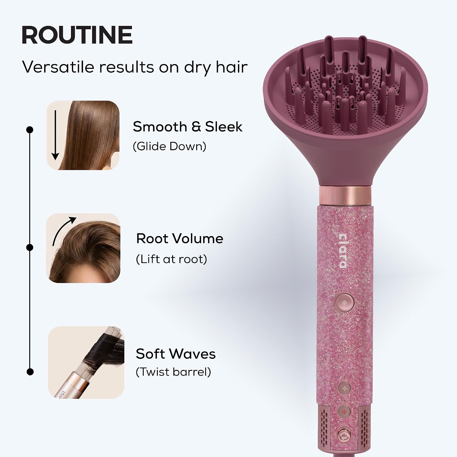 Detalle de Clara 6-in-1 Diamond Candy Multi Styler with Auto-Wrap Curlers (1500W ionic styling tool)