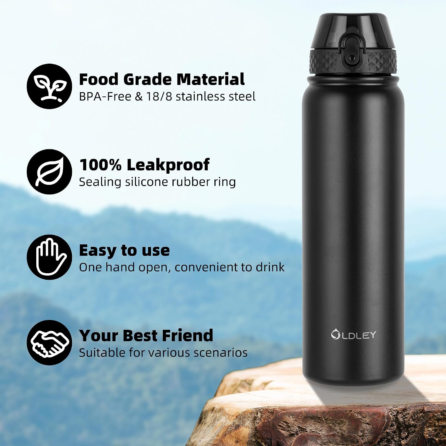 Detalle 1 de OLDLEY Stainless Steel Water Bottle 1 Litre 🚰
