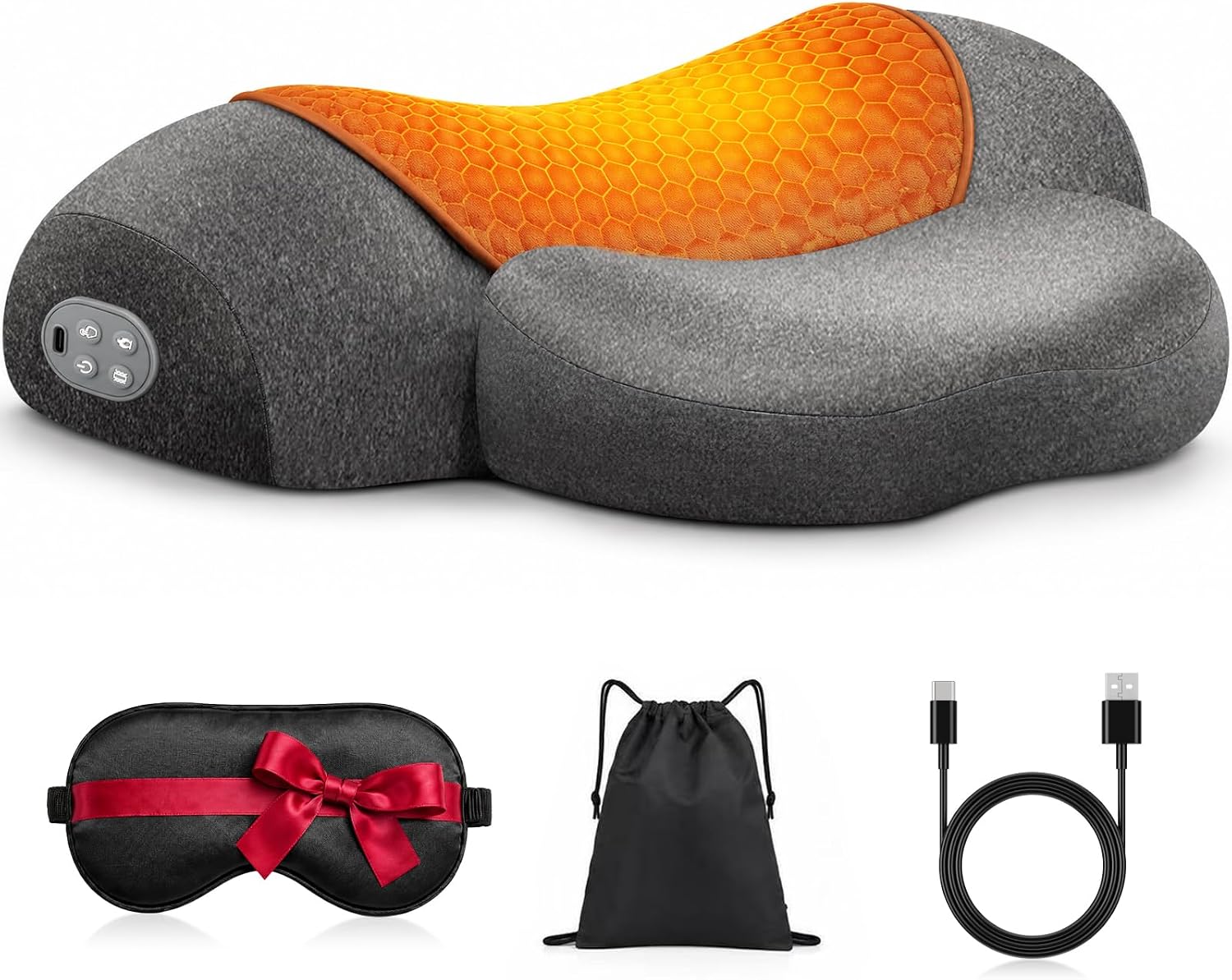 Detalle de Upalled Cordless Heated Neck Massager Pillow with Massage and Stretching