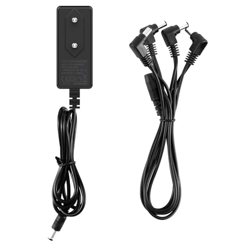 Thumbnail 5 de JOYO Alimentation Secteur 9V DC pour Pédales (800mA–1A) avec 4 câbles Daisy Chain – Compatible majorité de pédales (pointe négative)