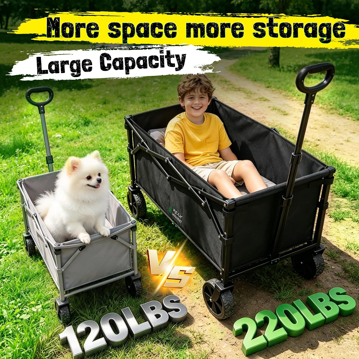 Detalle de Folding Wagon Cart 220 lb Capacity