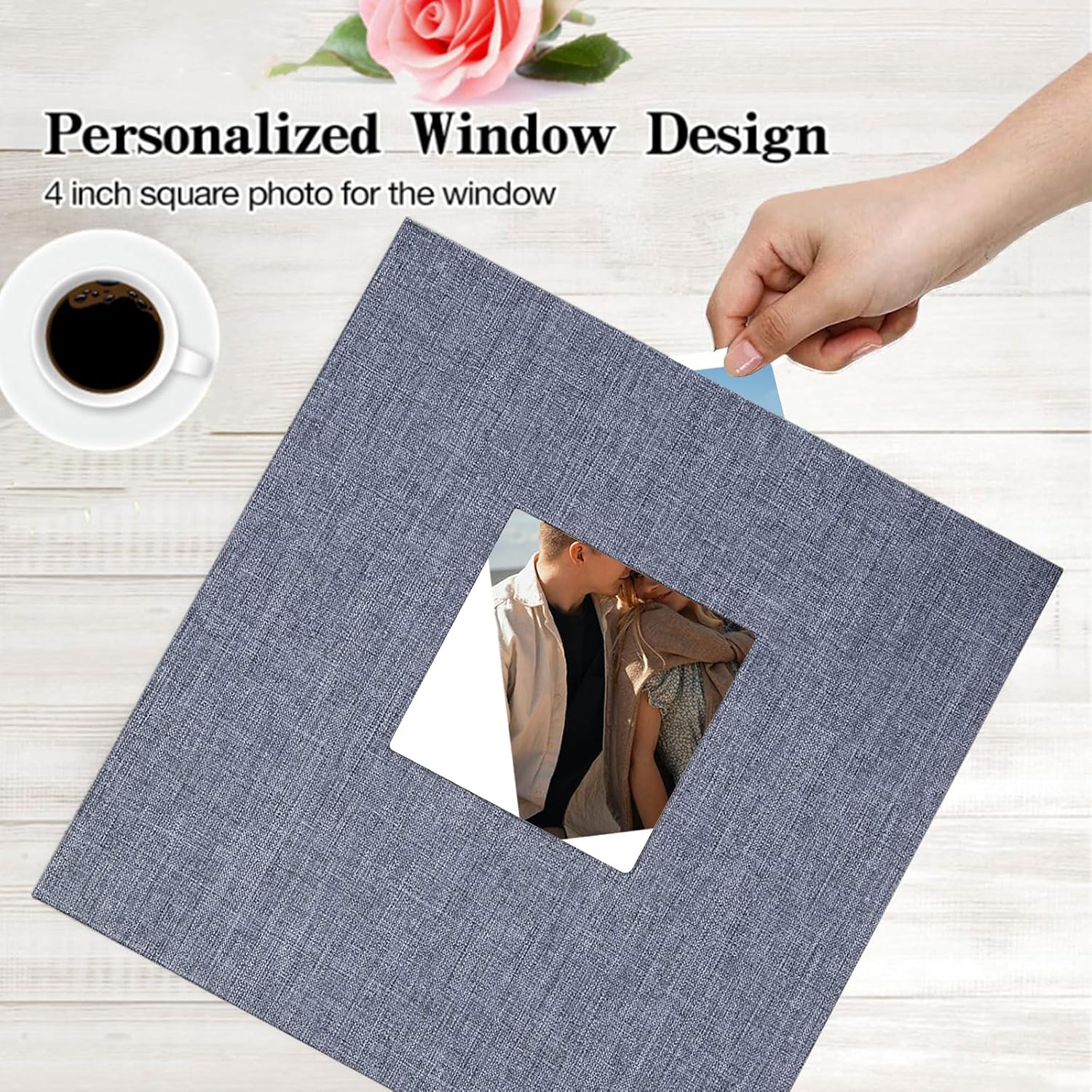 Thumbnail 1 de Ponping Large Photo Album Self Adhesive for 3x5, 4x6, 5x7, and 8x10 Photos – Linen Cover, 40Pages