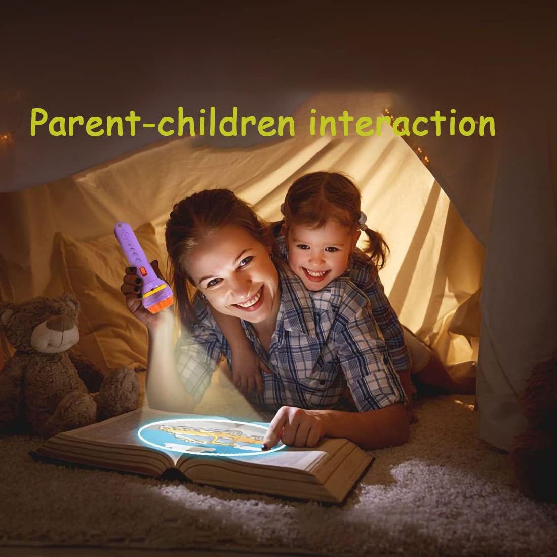 Detalle 2 de Indrnif kinderprojector-zaklamp met 80 beelden en 10 thema's, set van 2