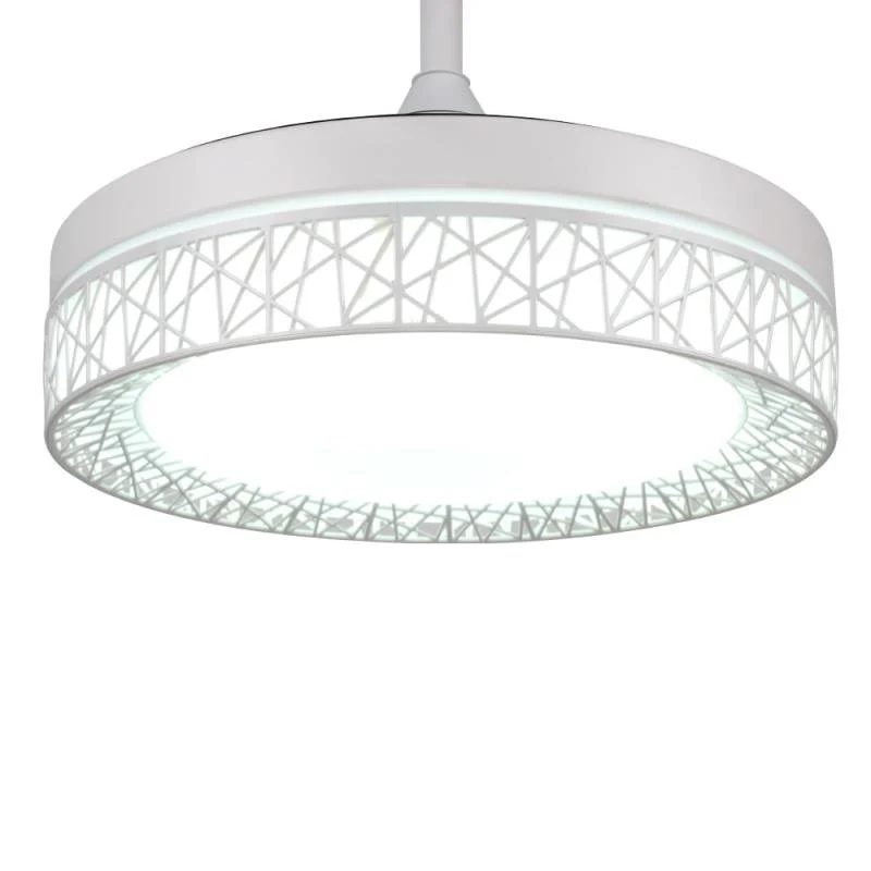 Detalle 2 de Ledme Ventilador de Techo LED Blanco 36W DC Ultra Silencioso con Mando y Palas Retráctiles