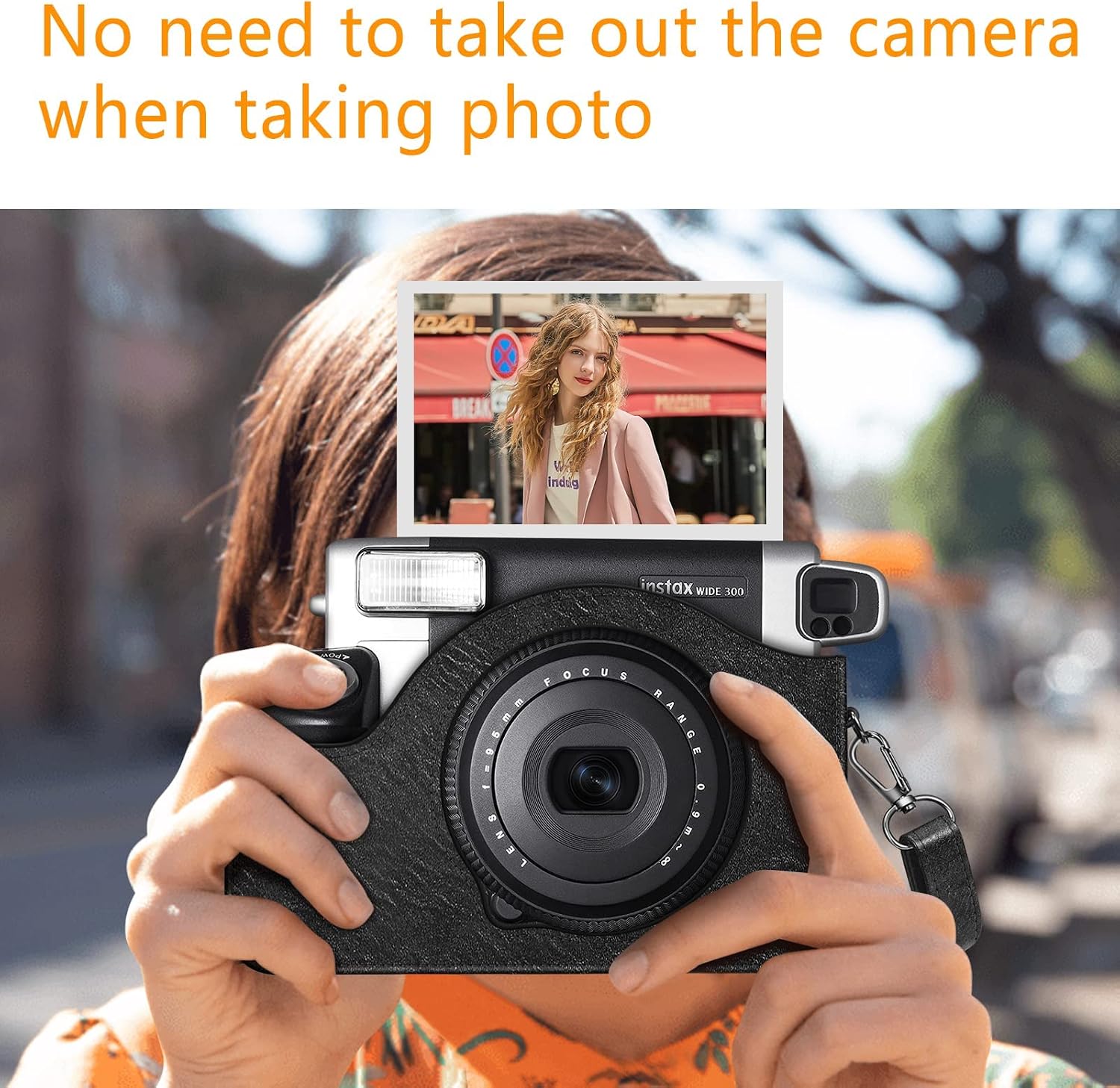 Detalle 2 de FINTIE Schutzhülle für Fujifilm instax Wide 300 – Premium Kunstleder Tasche mit abnehmbarer Tragegurt
