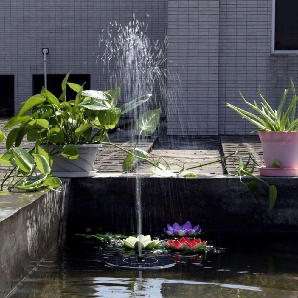 Detalle 2 de LAWOHO Solar Fountain Pump 1.5W Submersible Kit with Panel and 4 Nozzles for Bird Baths and Small Ponds