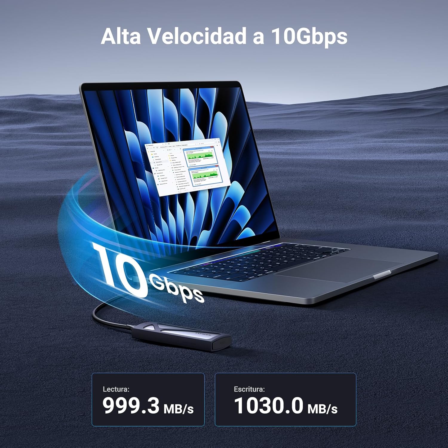 Thumbnail 1 de UGREEN Carcasa M.2 NVMe SSD con USB C 10Gbps 🚀