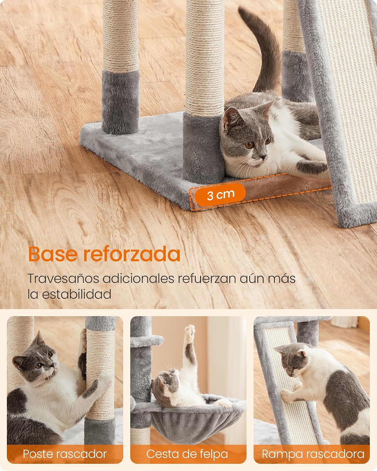 Thumbnail 5 de Feandrea PCT019W01 Árbol para Gatos XXL 169 cm