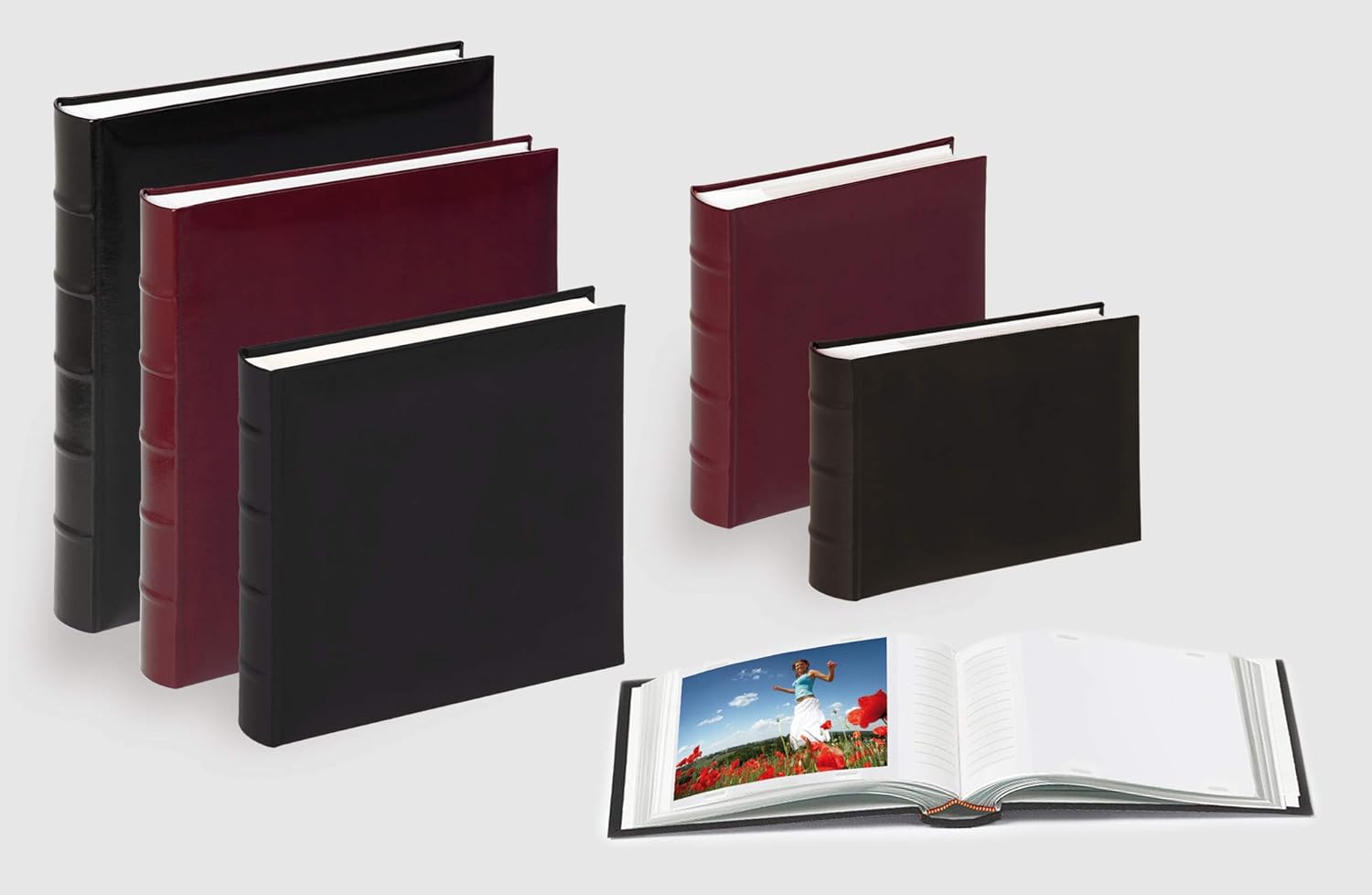 Thumbnail 1 de Walther design Fotoalbum Weinrot 29 × 32 cm – Kunstleder, erhabene Bünde, FA-372-R