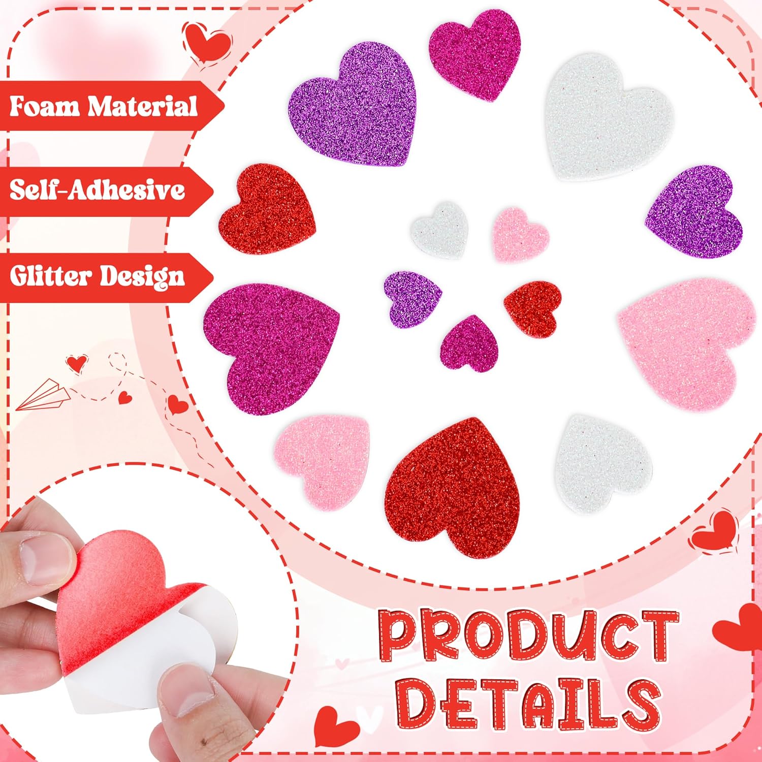 Thumbnail 3 de 300 PCS Valentines Stickers 3 Sizes 🎨