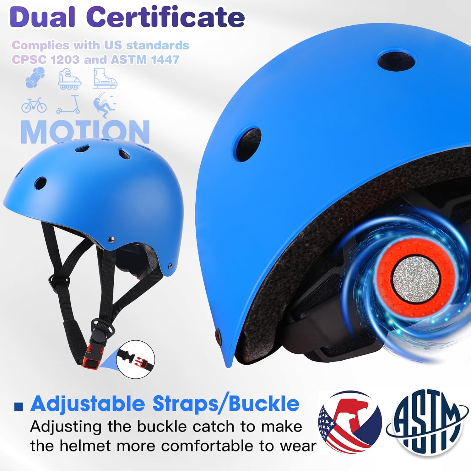 Thumbnail 2 de ArgoHome Toddler Bike Helmet Set with Adjustable Helmet & 7-in-1 Protective Gear (Knee, Elbow, Wrist Pads)