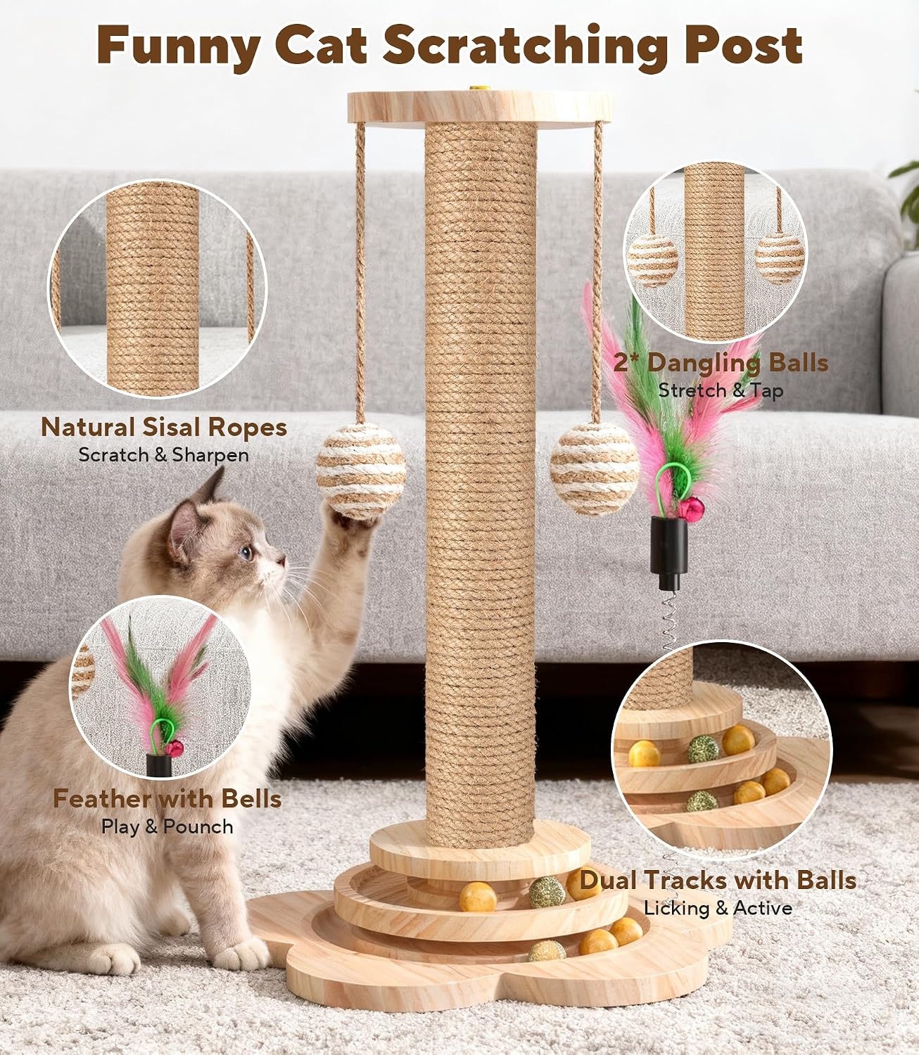 Thumbnail 1 de Mordraoe cat scratching post 46cm tall