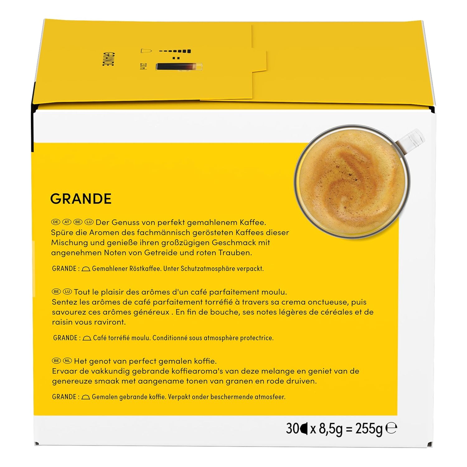 Detalle de NESCAFÉ Dolce Gusto Grande Kaffeekapseln – 3er Vorratspack (3 x 30 Kapseln)