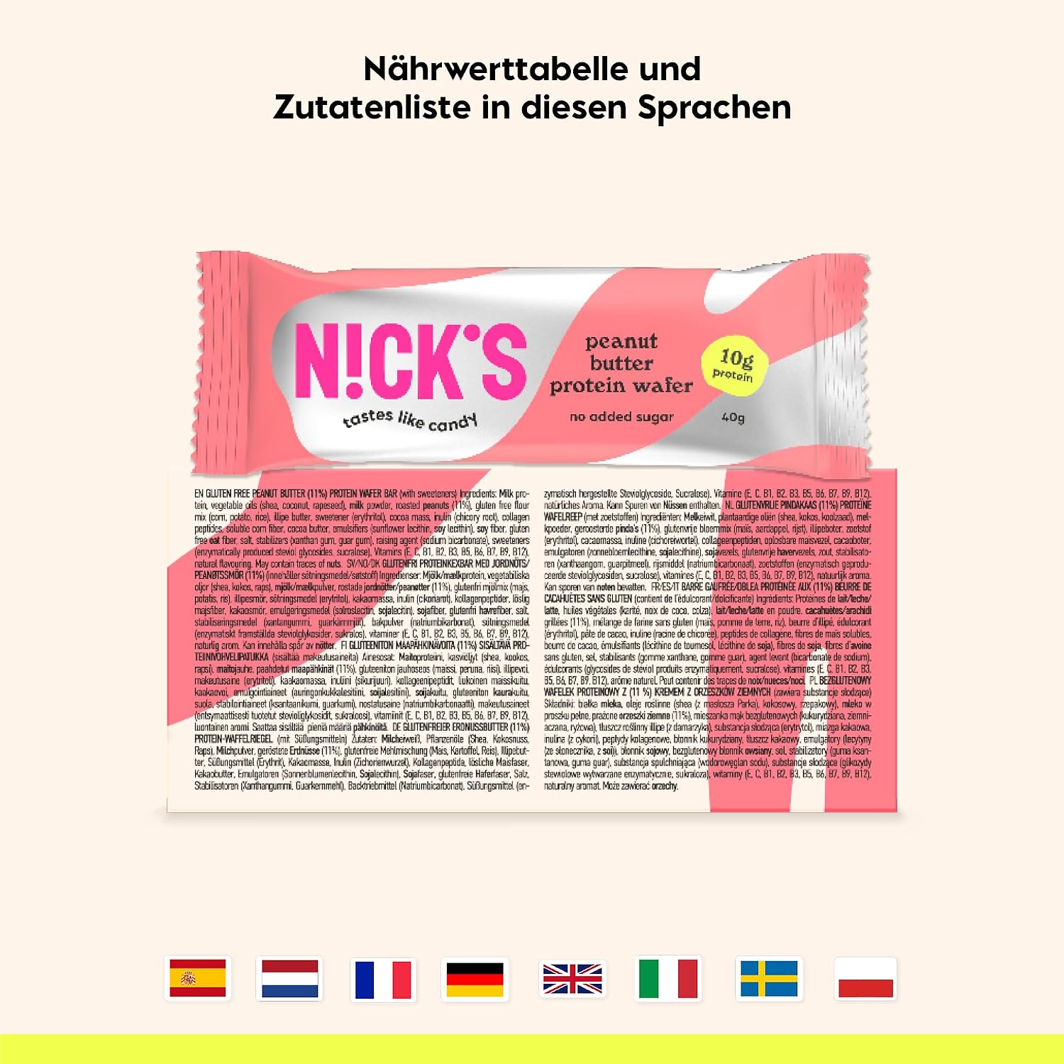 Thumbnail 5 de NICKS Protein Wafer Riegel 204 kcal 🍫