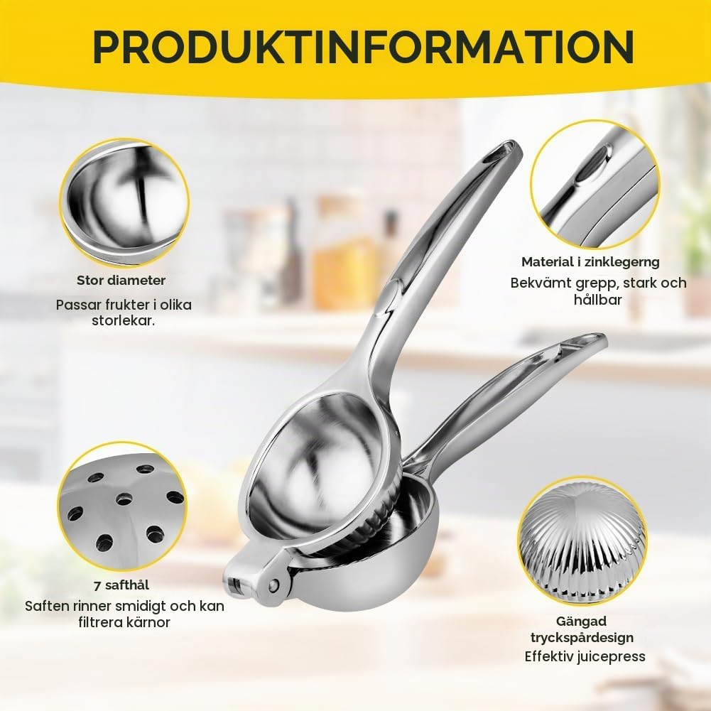 Detalle de AUAUY manuell citruspress, 7 cm, i zinklegering med ergonomiskt grepp