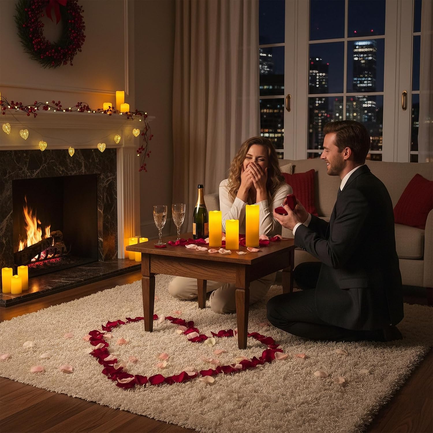 Thumbnail 6 de Homemory Flickering Flameless Candles Outdoor – Set of 5 Ivory LED Pillar Candles with Remote, Waterproof and Battery Operated