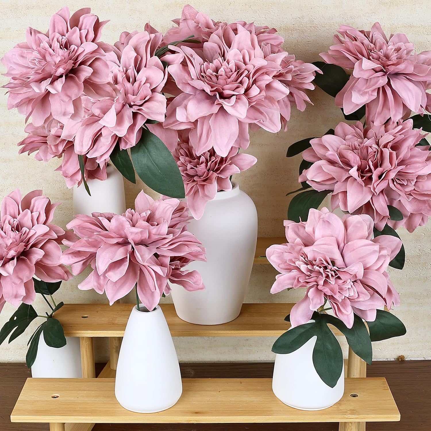 Detalle 2 de XOETCP Artificial Dahlia Flowers, 24 Pieces