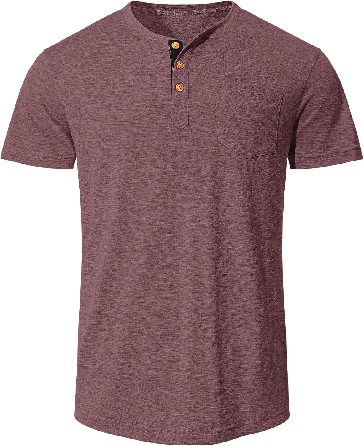 Thumbnail 2 de TARAINYA Henley T-Shirts Herren – Baumwolle Kurzarm mit Brusttasche, Größe M–4XL