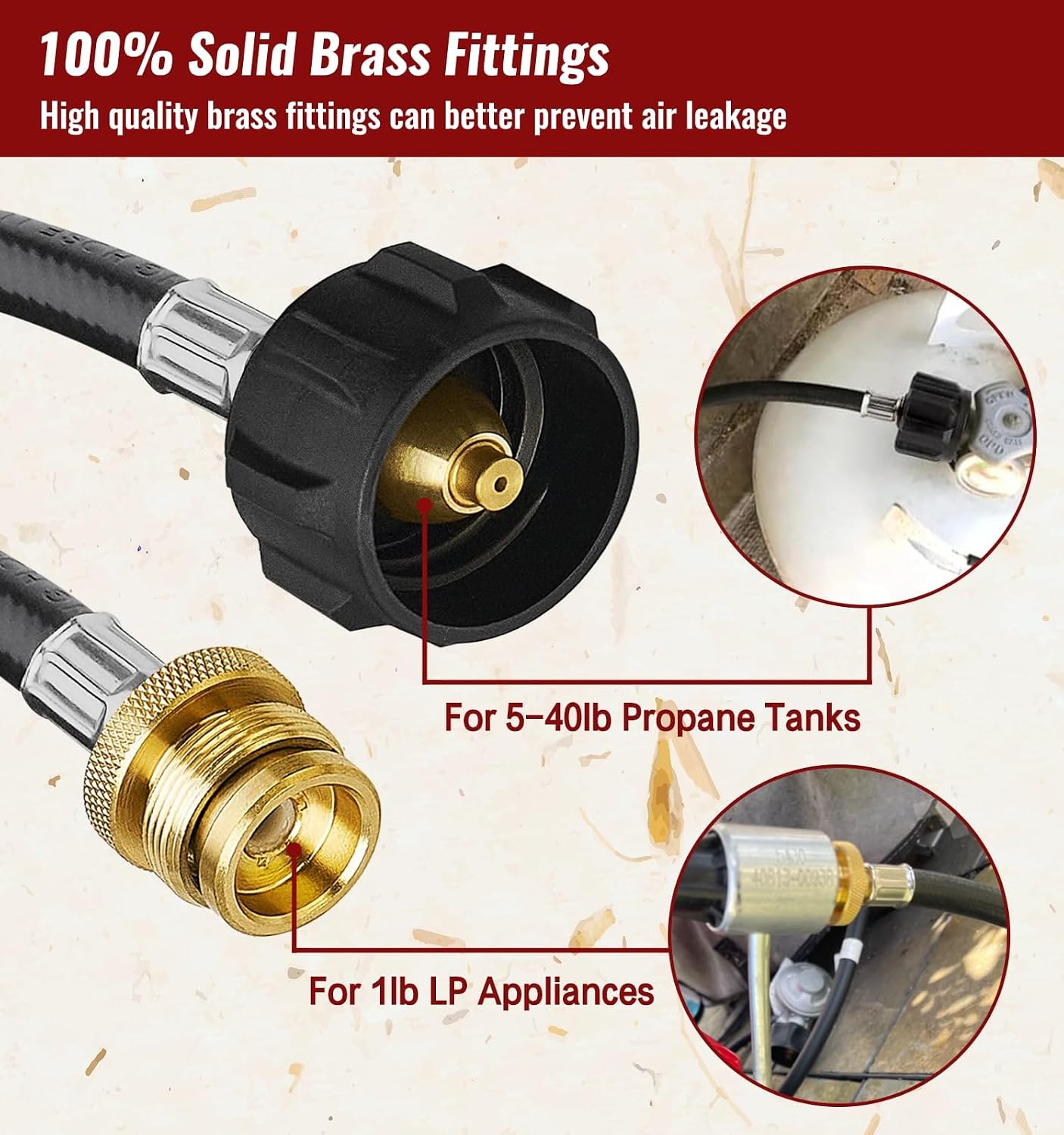 Detalle 2 de CALPOSE Propane Adapter Hose for 1 lb Appliances and 5–40 lb Tanks