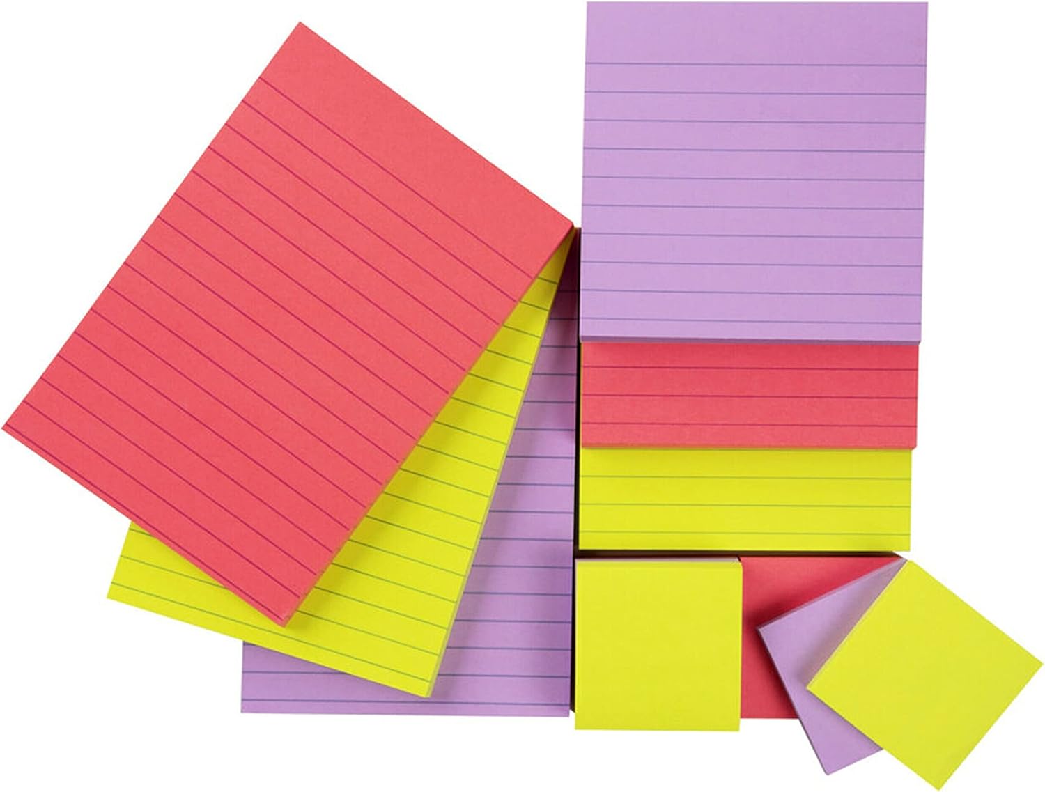 Detalle de Post-it 4642-12SSMX Super Sticky Notes, 3 Sizes, Bright Colors, 12 Pads