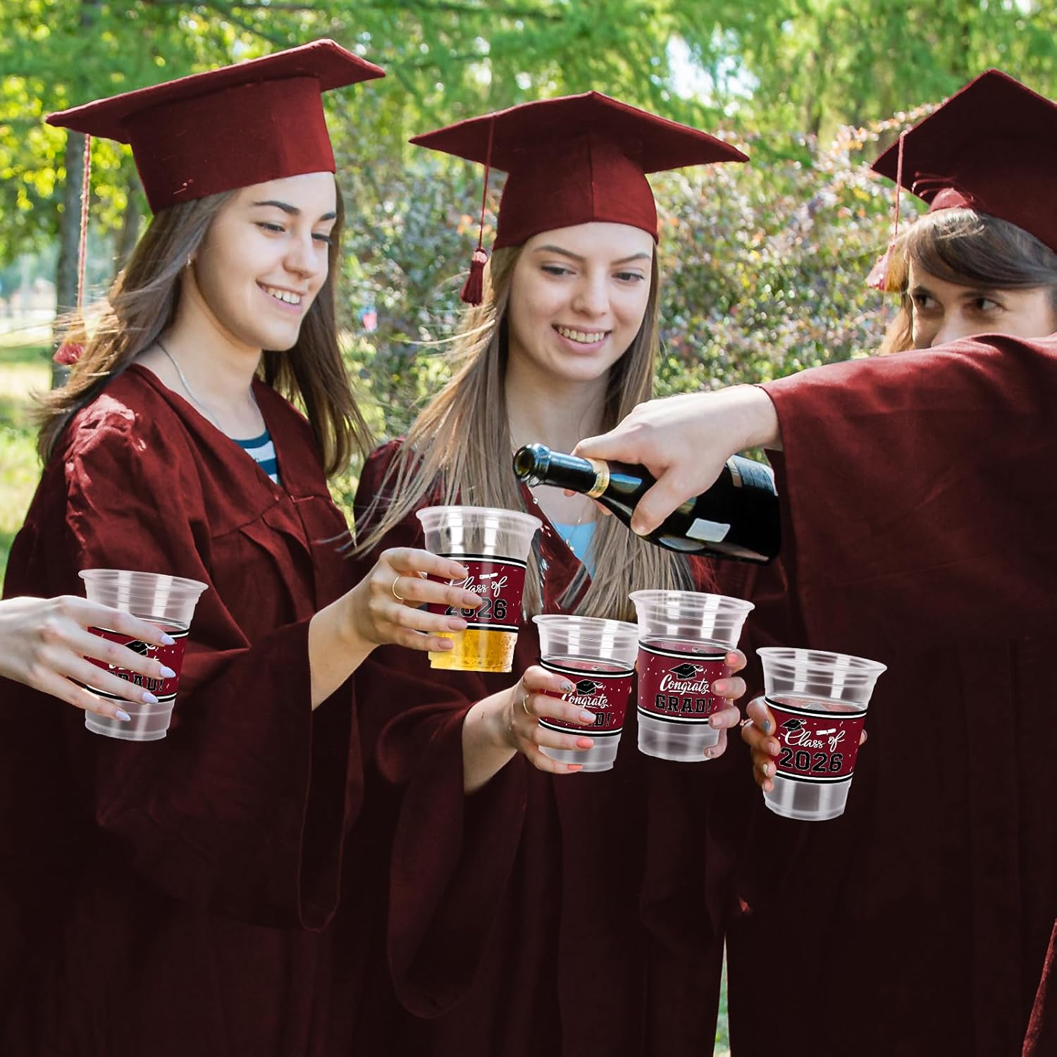 Thumbnail 6 de Gatherfun Class of 2026 Celebration 100-Piece 16oz Maroon Graduation Plastic Cups