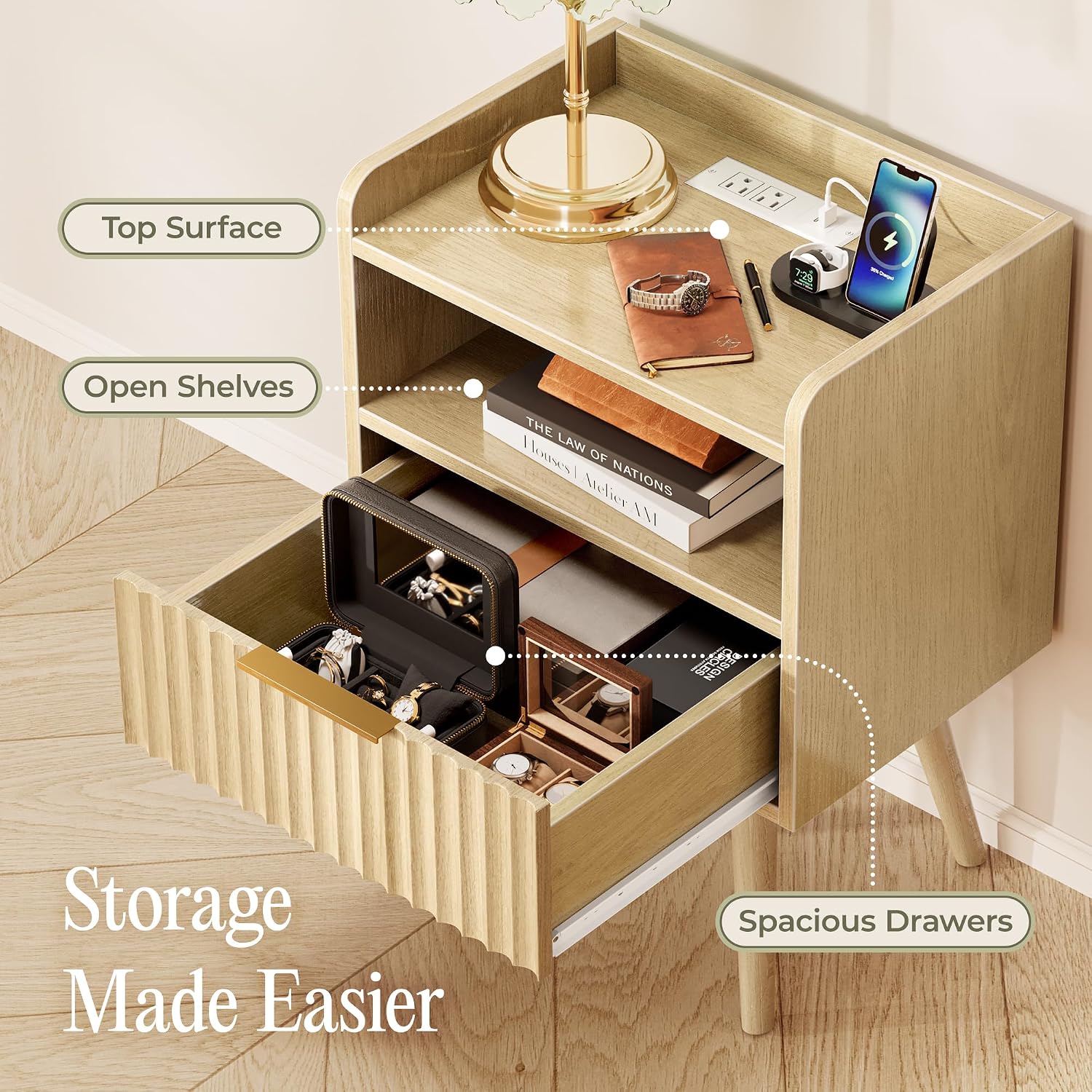 Thumbnail 6 de Huuger Nightstand Set in Natural