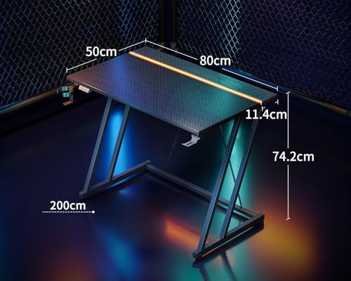 Detalle 1 de ODK Mesa Gaming 80×50 cm con luces LED