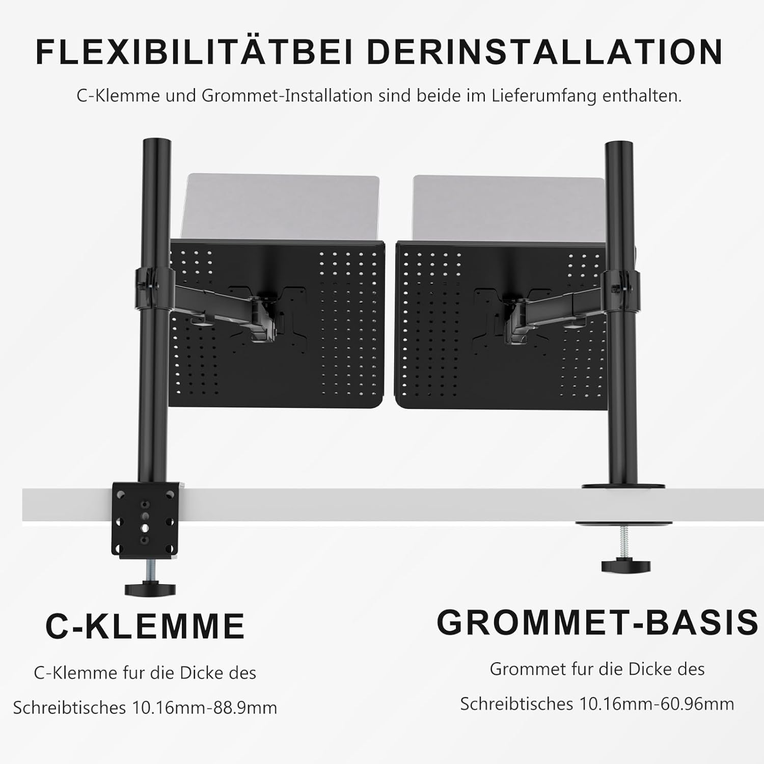 Thumbnail 6 de WALI Laptop-Halterung für den Schreibtisch, 17-Zoll, voll verstellbar bis 10 kg (M00LP) – schwarz