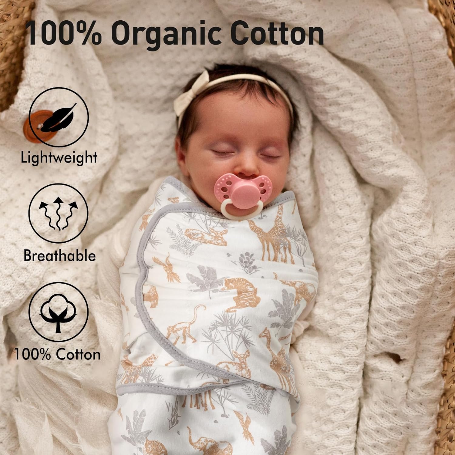 Detalle de GLLQUEN BABY swaddle wraps, 3 pack