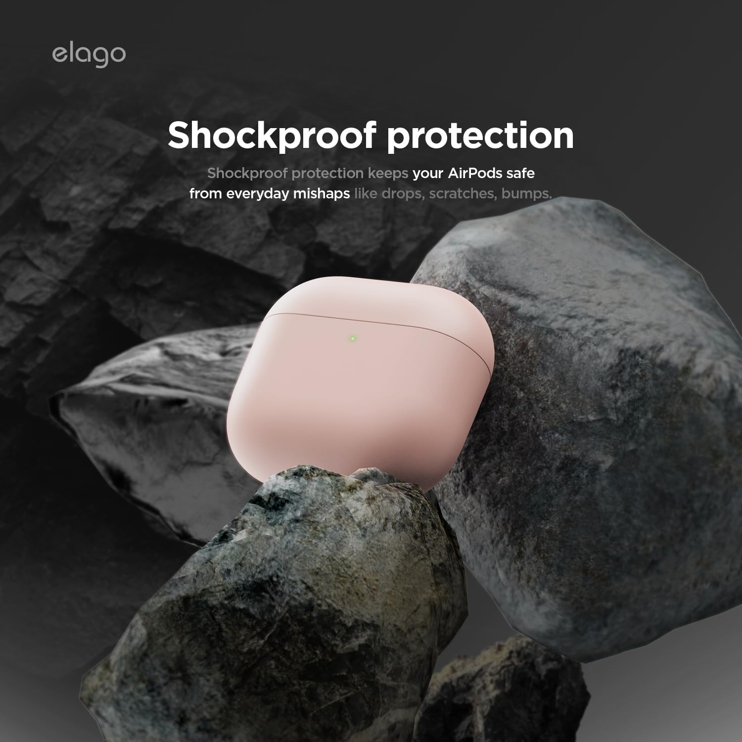 Detalle de elago Coque Liquid Hybrid pour AirPods 4 – protection double matériau et recharge sans fil (rose)