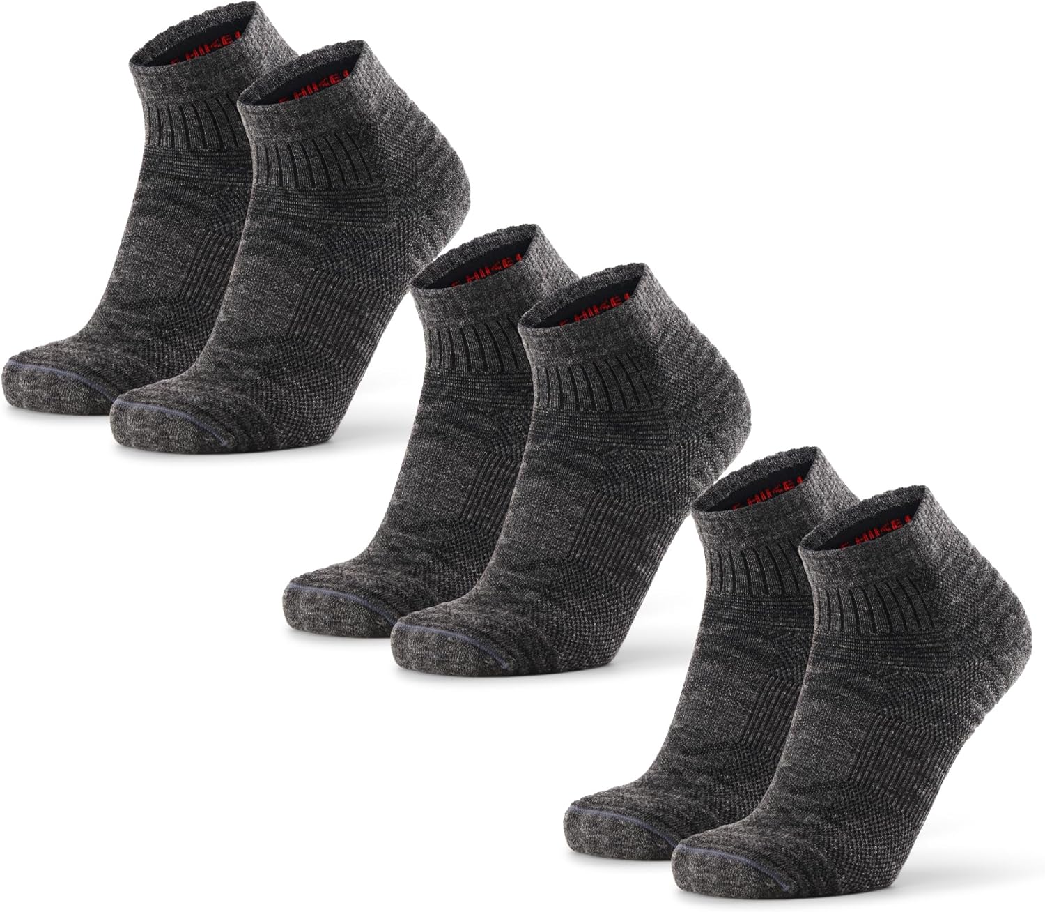 Thumbnail 6 de Danish Endurance Chaussettes de randonnée en laine mérinos légères (lot de 3) – coupe basse, anti-blister