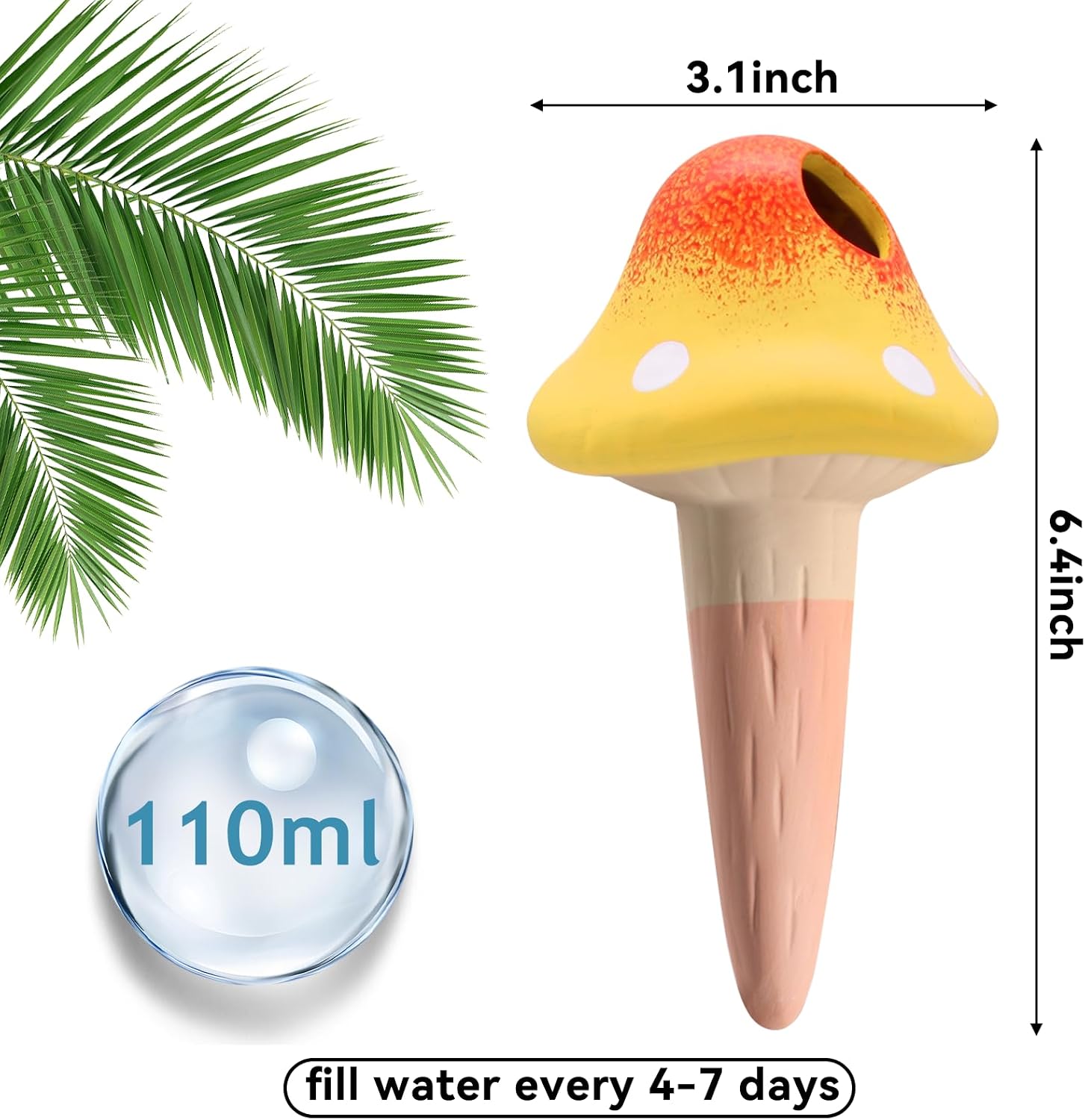 Thumbnail 1 de Abtanx 4 Pack Terracotta Watering Spikes – Self-Watering Plant Devices