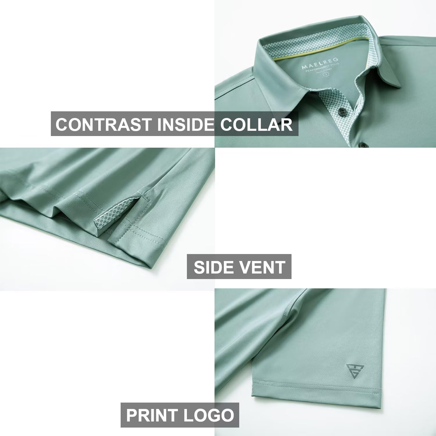 Thumbnail 3 de M MAELREG Mens Polo Shirts – Short & Long Sleeve, Dry Fit Performance Collared Polo