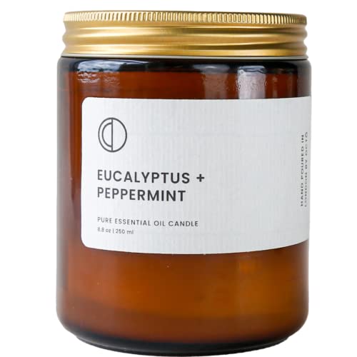 Detalle de Octō Eukalyptus + Pfefferminze Duftkerze – Natürliche Sojawachs-Kerze, 250 ml