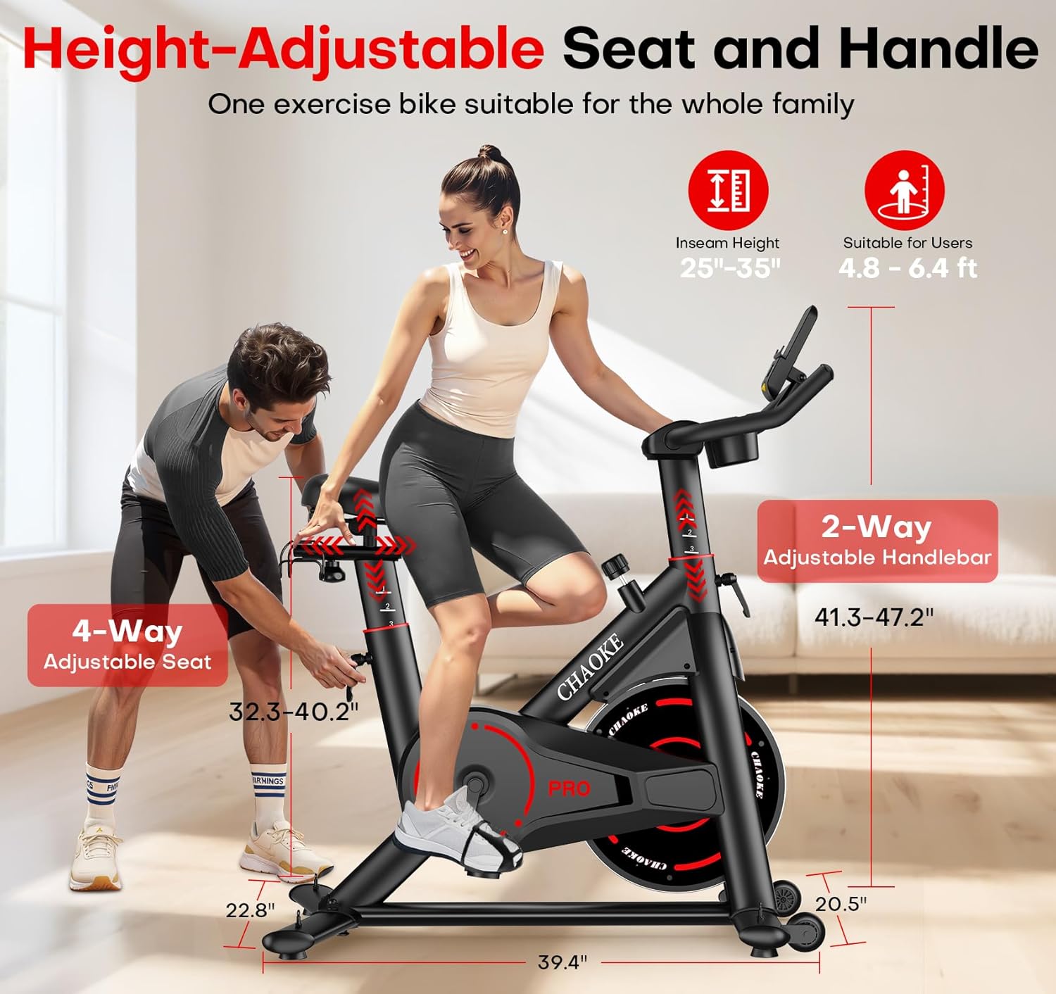 Thumbnail 5 de CHAOKE Exercise Bike 350 lb capacity 🚴♀