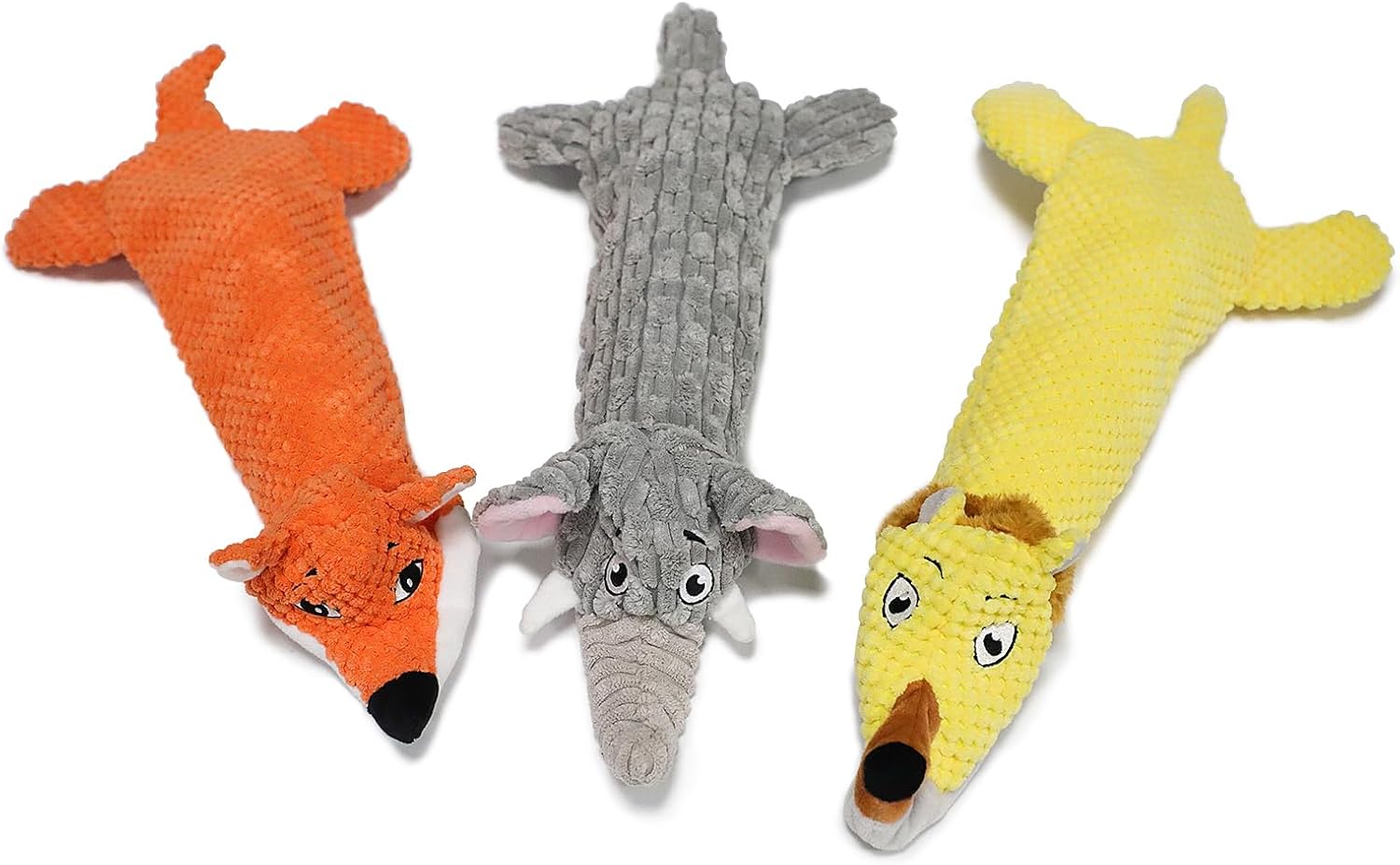 Detalle de TONGKTAI Squeaky No Stuffing Dog Toys 3 Pack