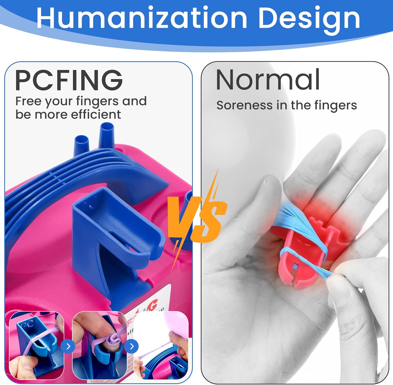 Thumbnail 2 de PCFING Balloon Pump Electric: Portable Balloon Inflator with Tie Tool and Dual Nozzles