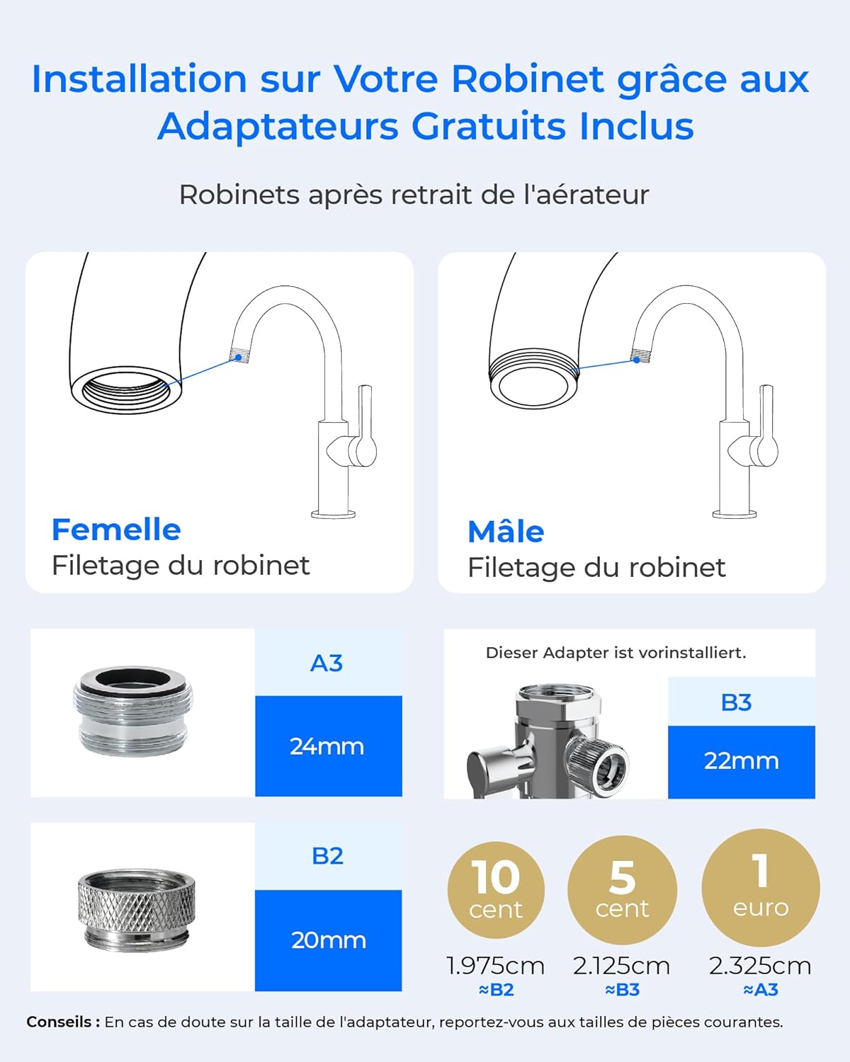 Thumbnail 2 de Waterdrop WD-FC-06: Rubinetto in acciaio inox con filtro a blocchi di carbone