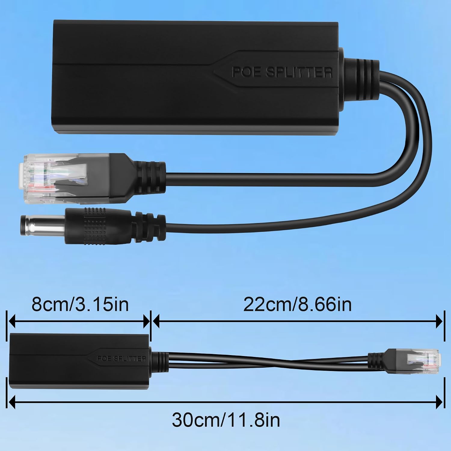Thumbnail 1 de TIENFOKOTA PoE Splitter Adapter 5V 2.4A – 15W, IEEE 802.3af/at, DC5521