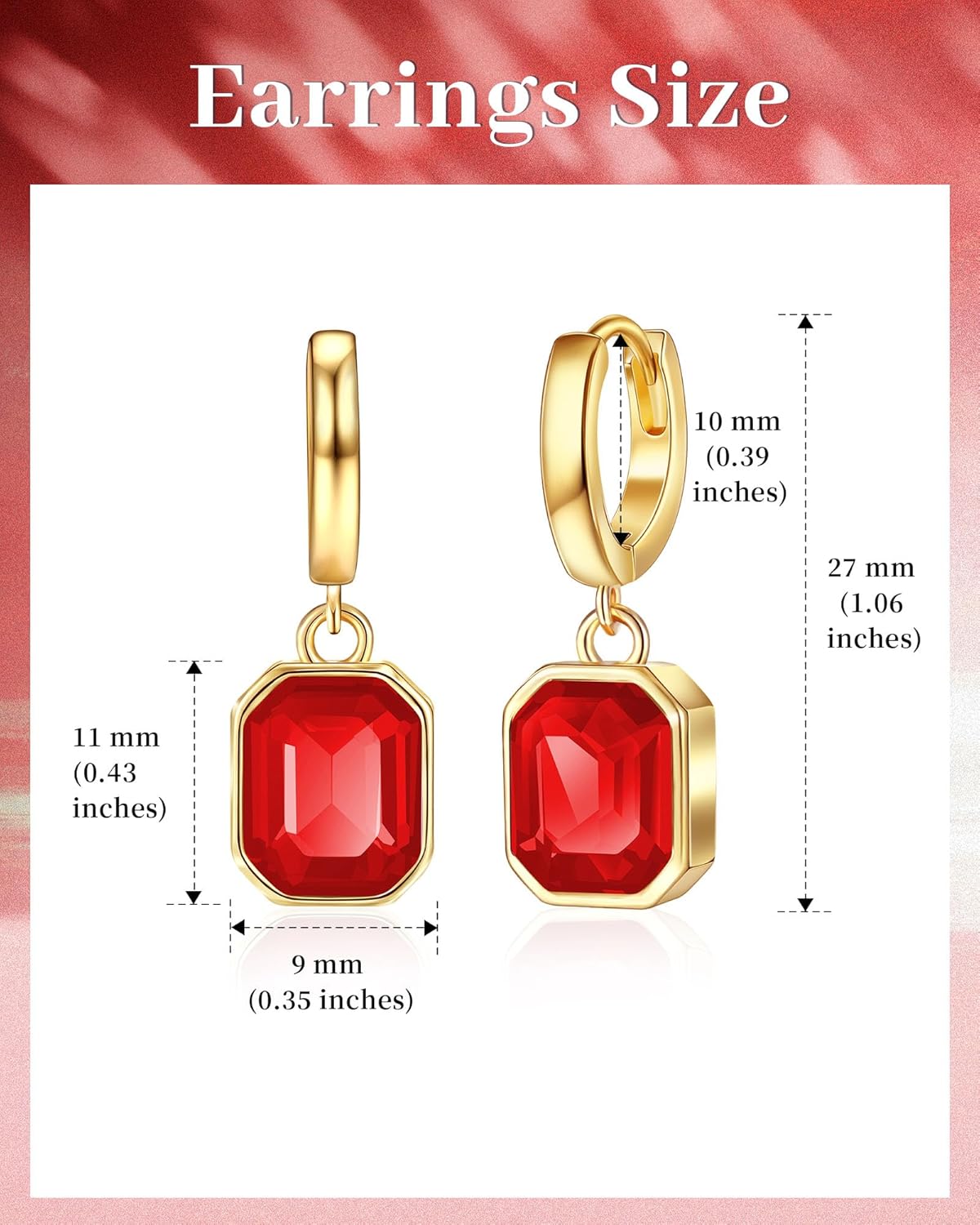 Thumbnail 1 de Mesovor Kristall Ohrringe Gold hängend für Damen (14 Karat vergoldet, hypoallergen)