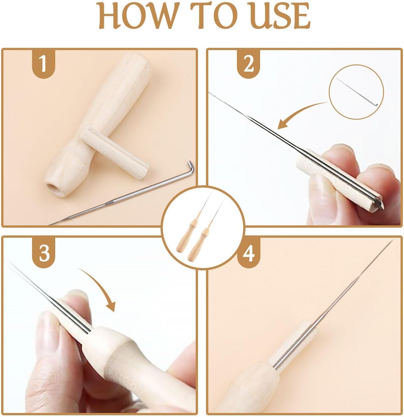 Thumbnail 3 de Redamancy 36Pcs Wool Felting Needle Tools kit (3 needle sizes) with wooden handle