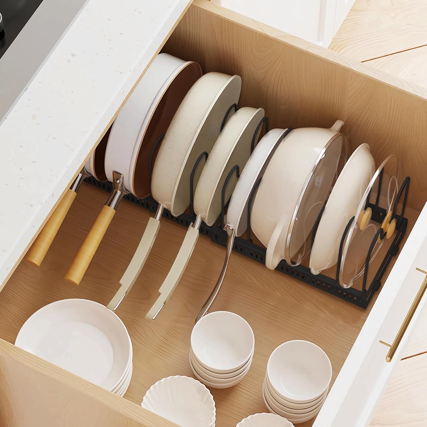 Detalle 2 de MENGCOOL organizer pentole con 10 scomparti