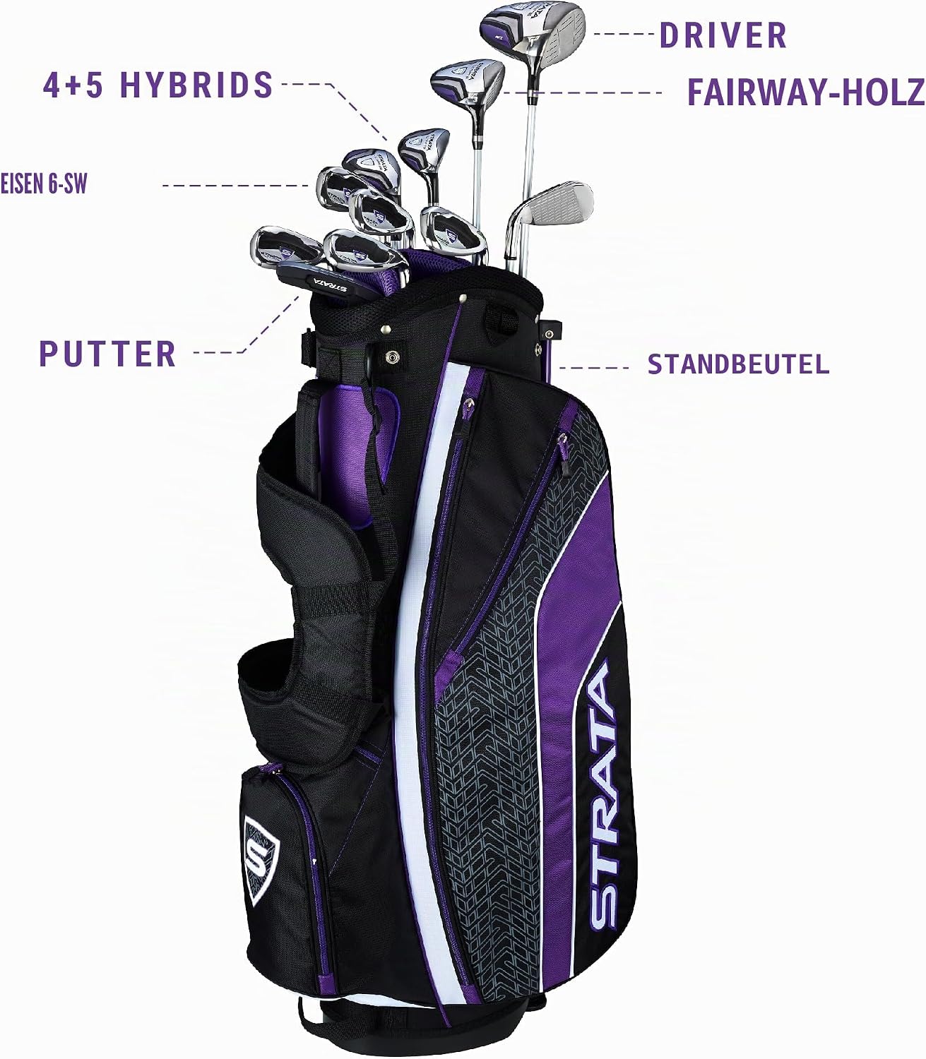 Detalle de Strata Golf-Komplettpaket-Set – vollständiges Golfset mit Distanz und Fehlerverzeihung