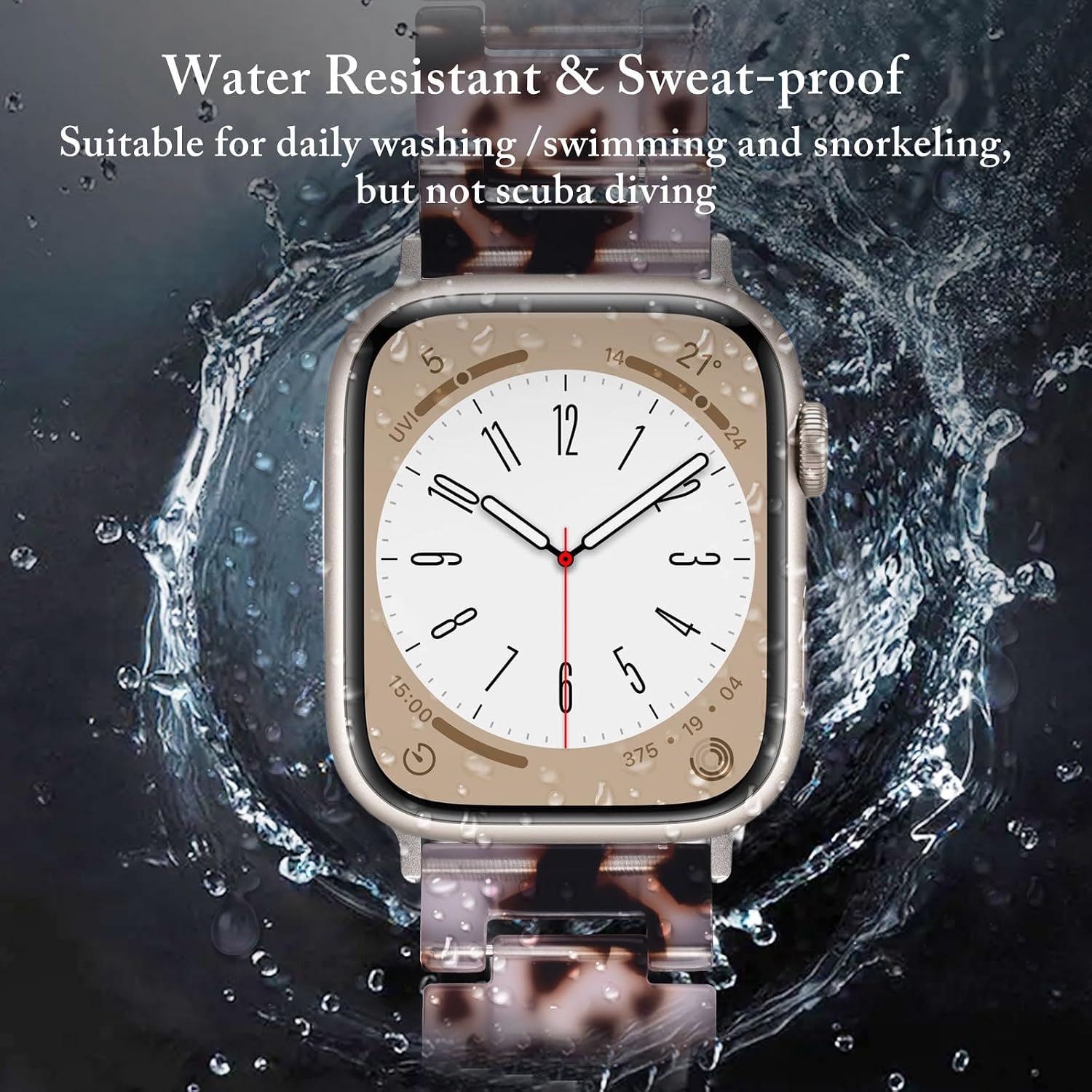 Detalle de V.R.HOPE Modern Resin Straps for Apple Watch (French grey - Starlight), 38mm–42mm